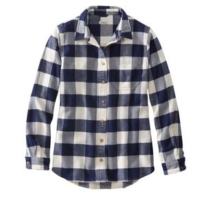 💗SALE💗 LL Bean flannel plaid button up blue/white - size large